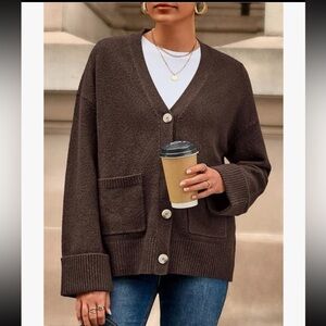 PRETTYGARDEN Women's 2026 Oversized Cardigan Sweaters Trendy Chunky Knit Size L